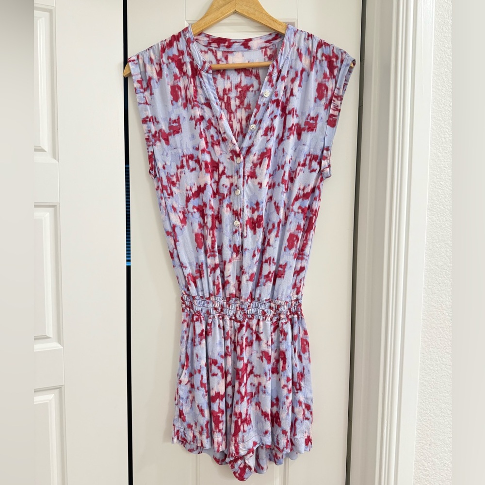 Splendid Desert Rain Tie-Dye Short Jumpsuit Romper